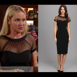 Maggy London Black Illusion Sheath Dress